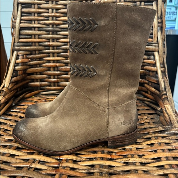 UGG Cailyn Womens 6 Boots
Brown Distressed Suede Winter
Western Low Heel Roper - Picture 11 of 12